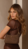 Lilu Shoulder Bag Choc Suede