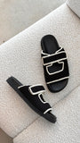 Abbot Sandals Black White Contrast