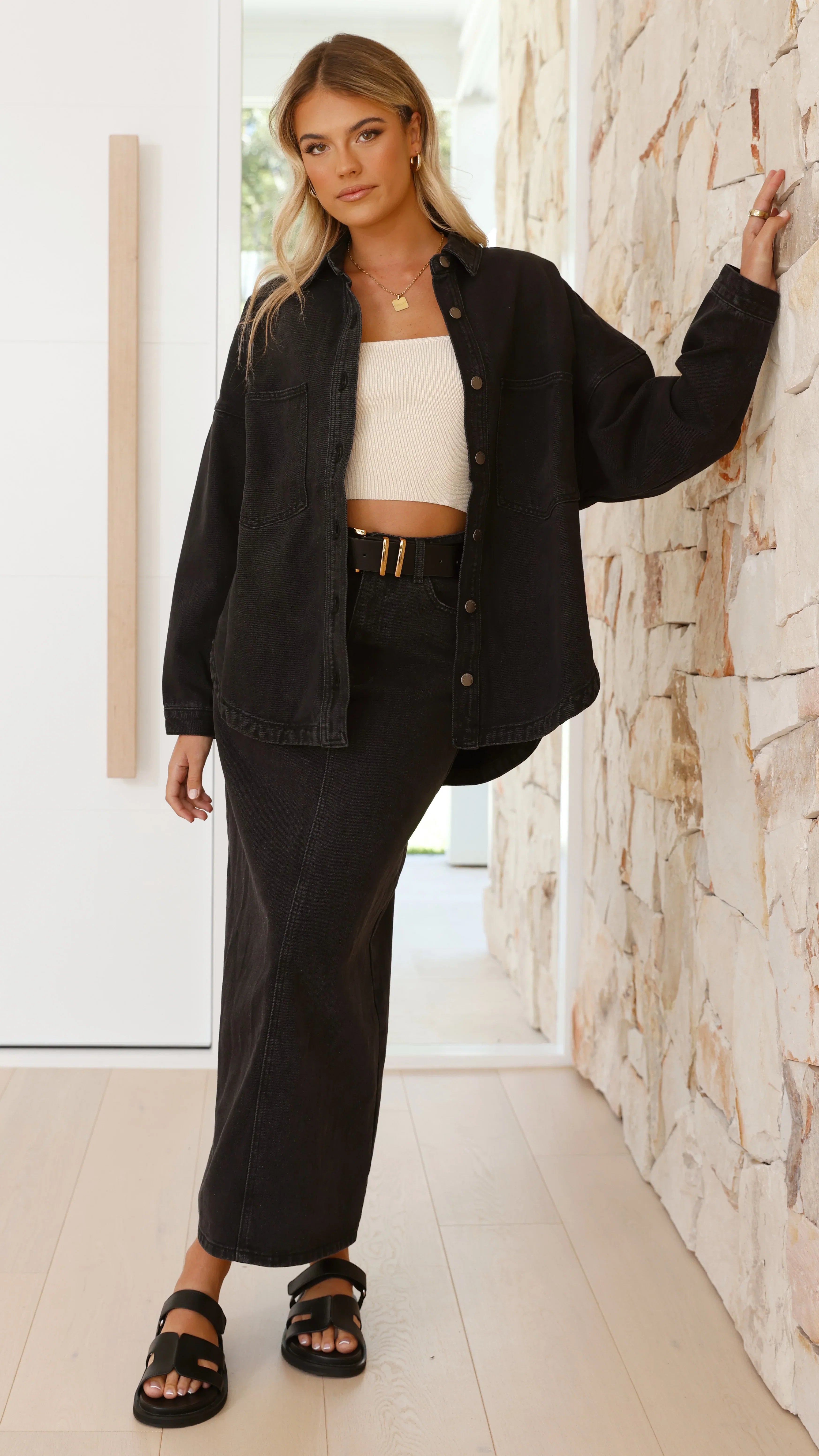 Ensley Denim Jacket Black Denim