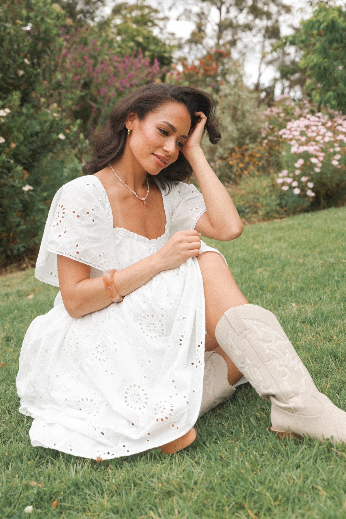 Tierney Midi Dress White