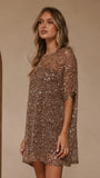 Zanthe Sequin Mini Dress Mocha