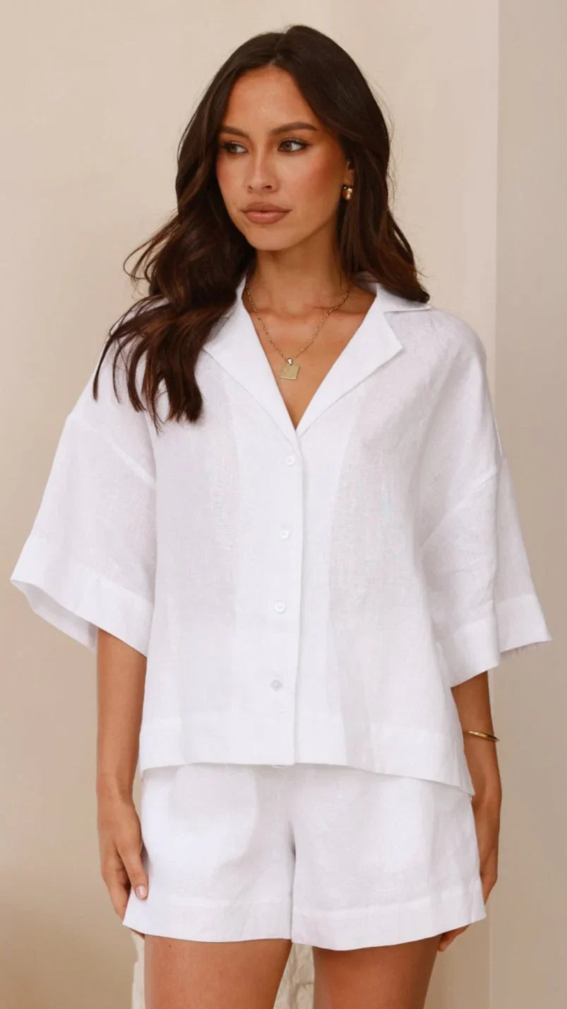 Luna Button Up Shirt White