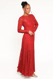 Keani Long Sleeve Maxi Dress Red