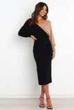 Nate Dress Black Beige