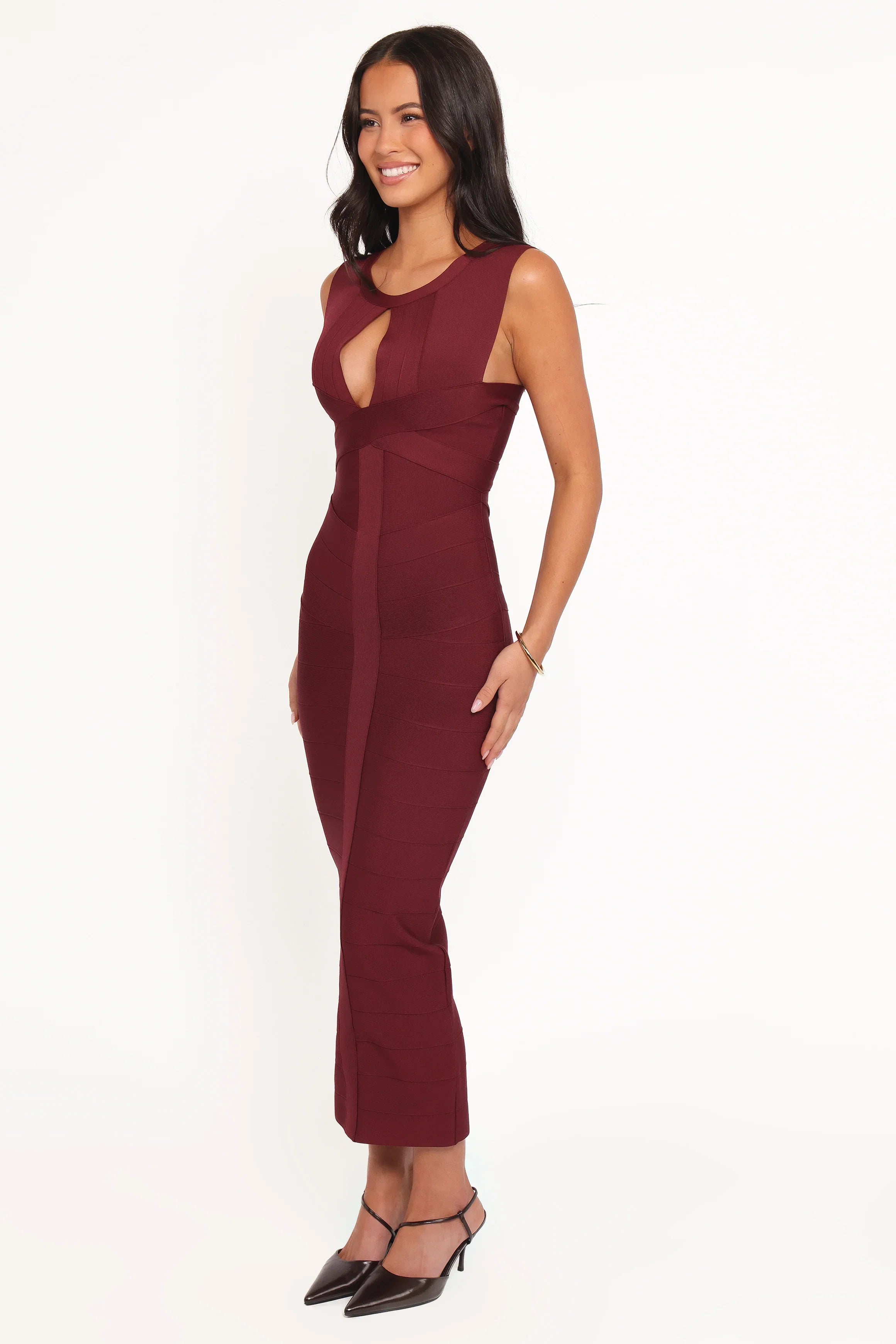 Josiah Midi Dress Burgundy