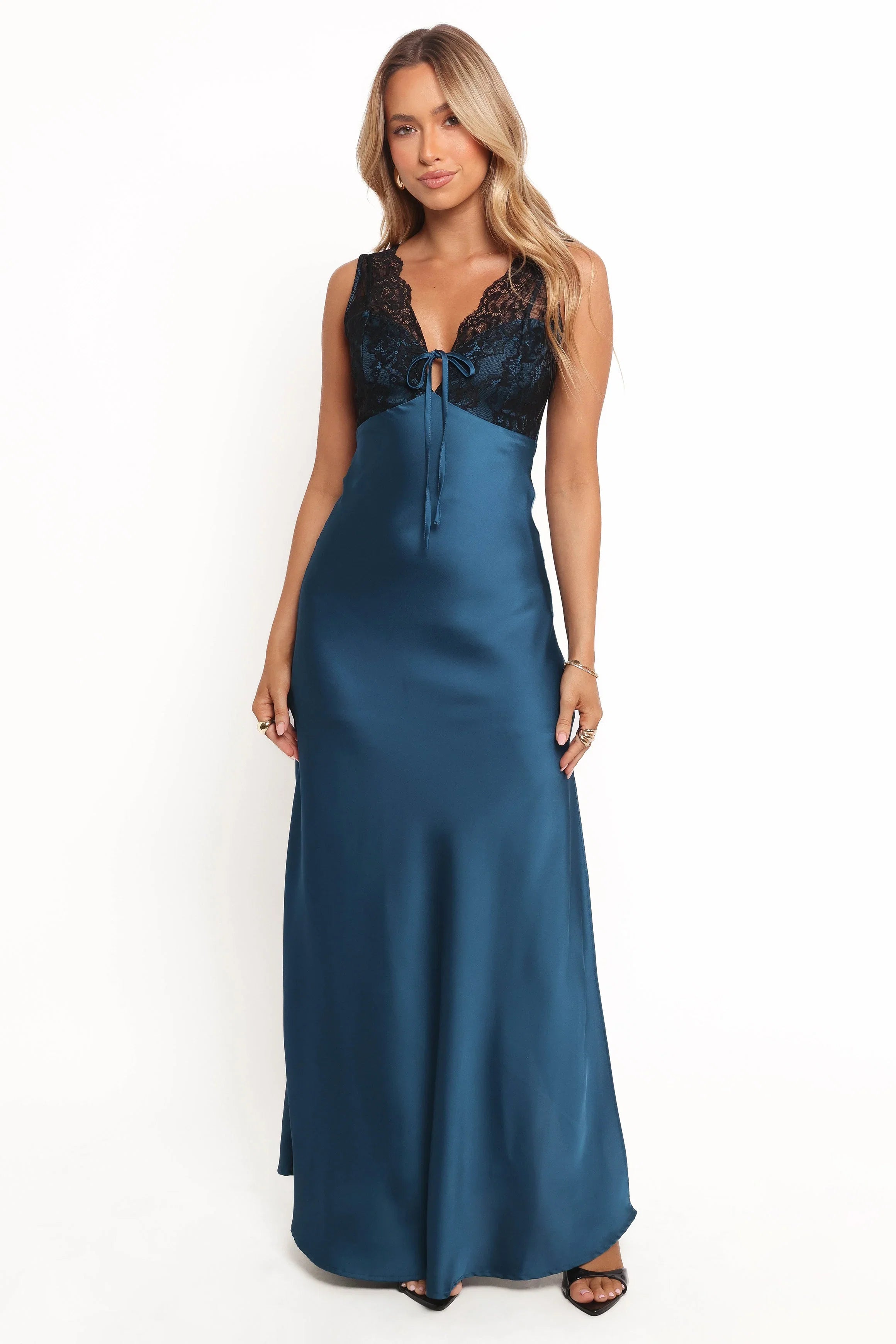 Cammy Maxi Slip Dress Blue Black