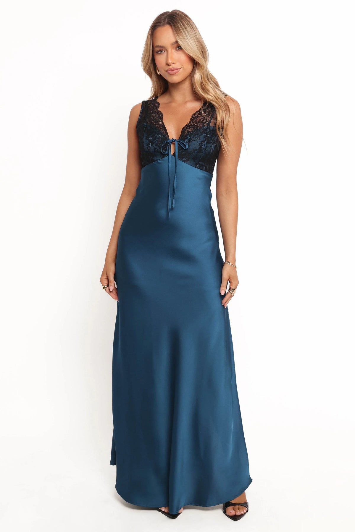 Cammy Maxi Slip Dress Blue Black