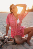 Ilios Romper Pink Print