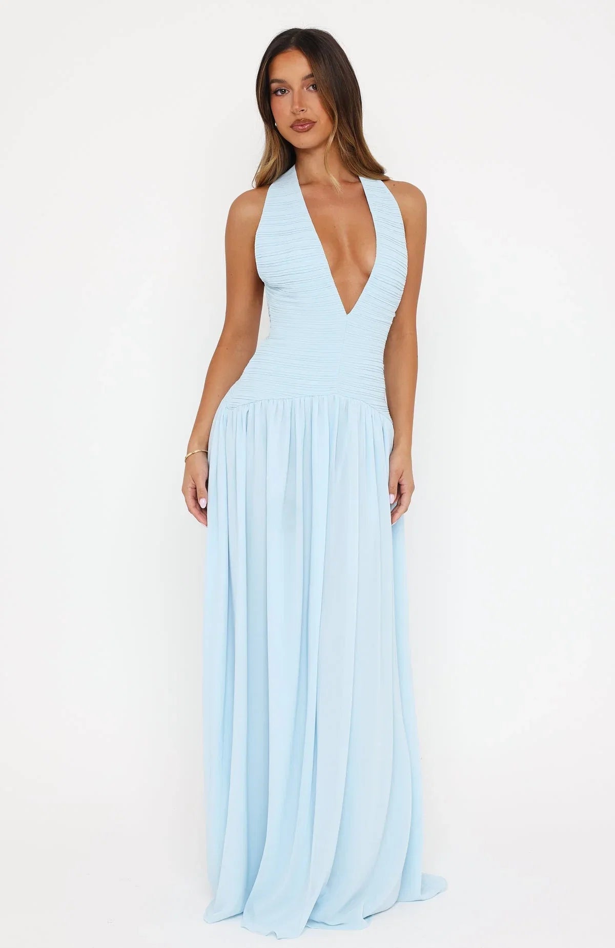 Dancing Dazzle Maxi Dress Baby Blue