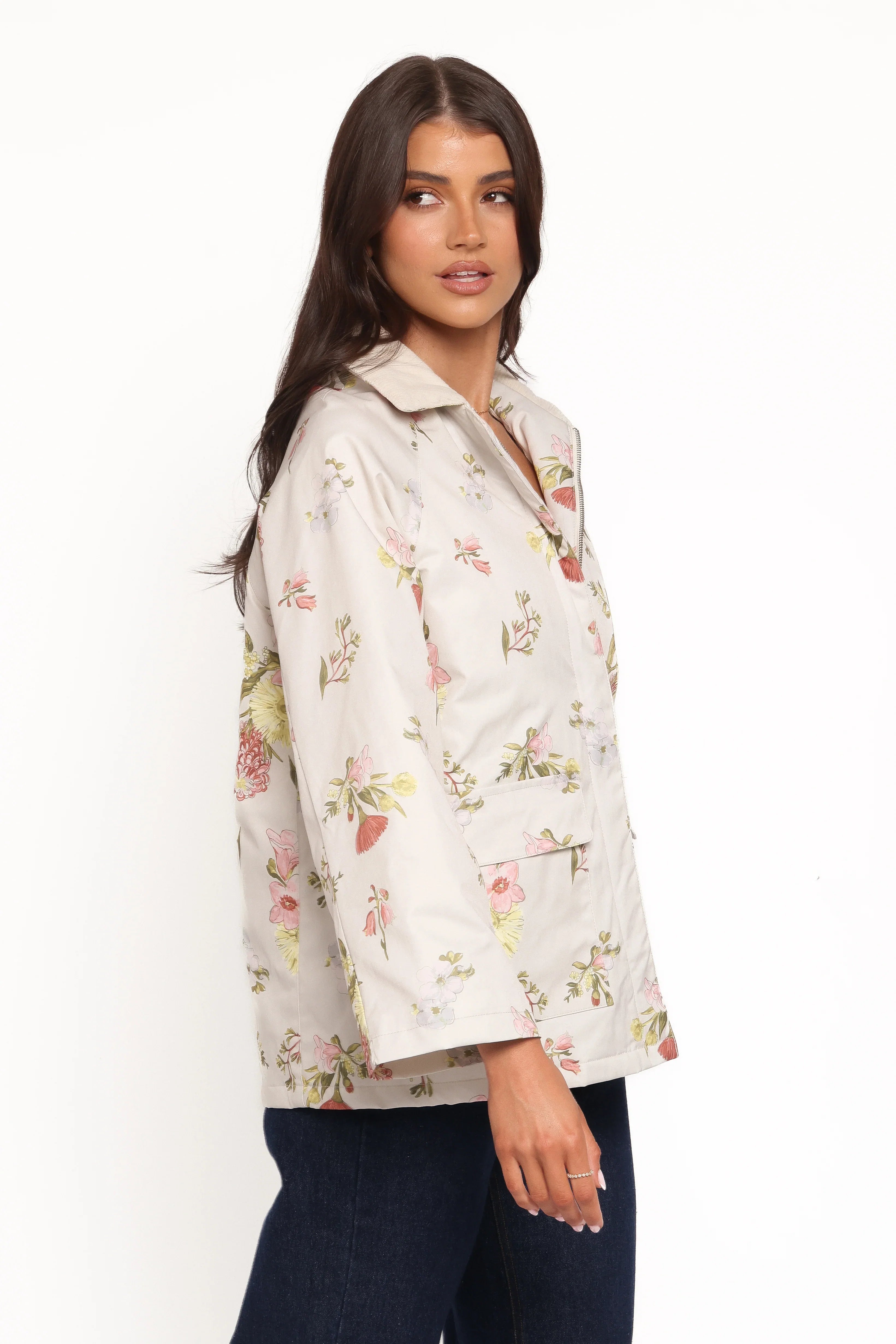 Danica Barn Jacket Khaki Floral