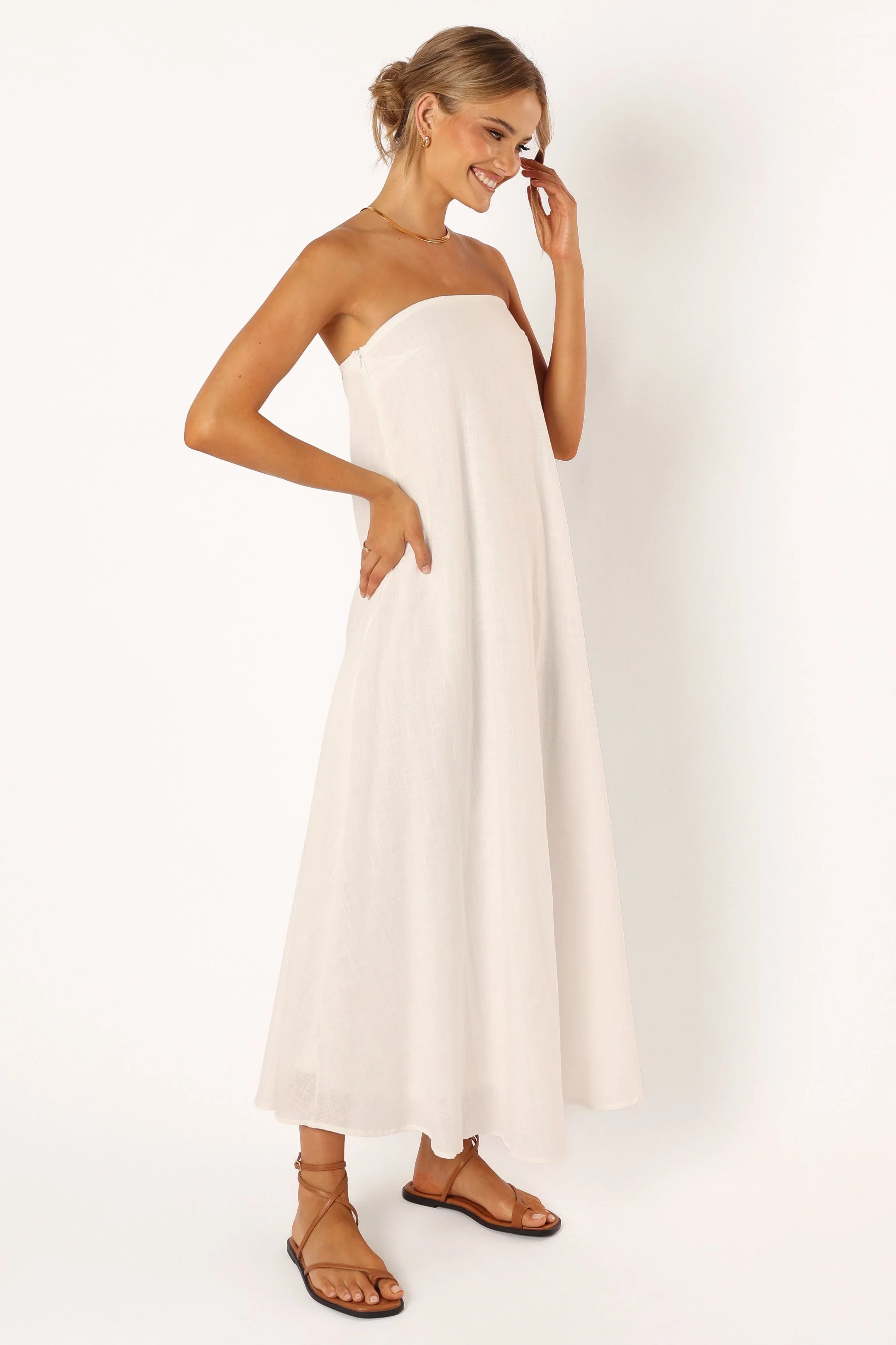 Soph Strapless Maxi Dress White