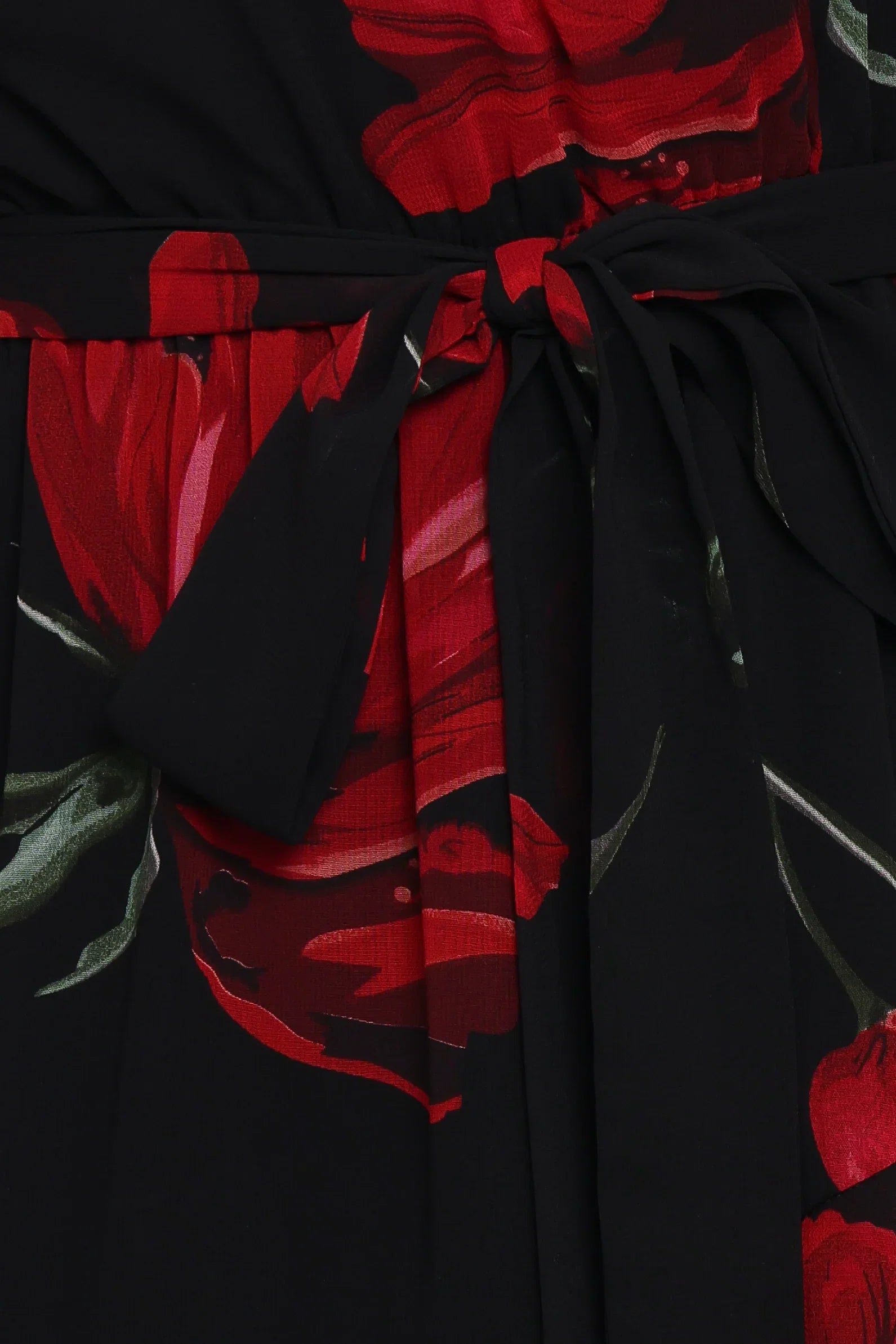 Brigette One Shoulder Tiered Midi Dress Red Floral