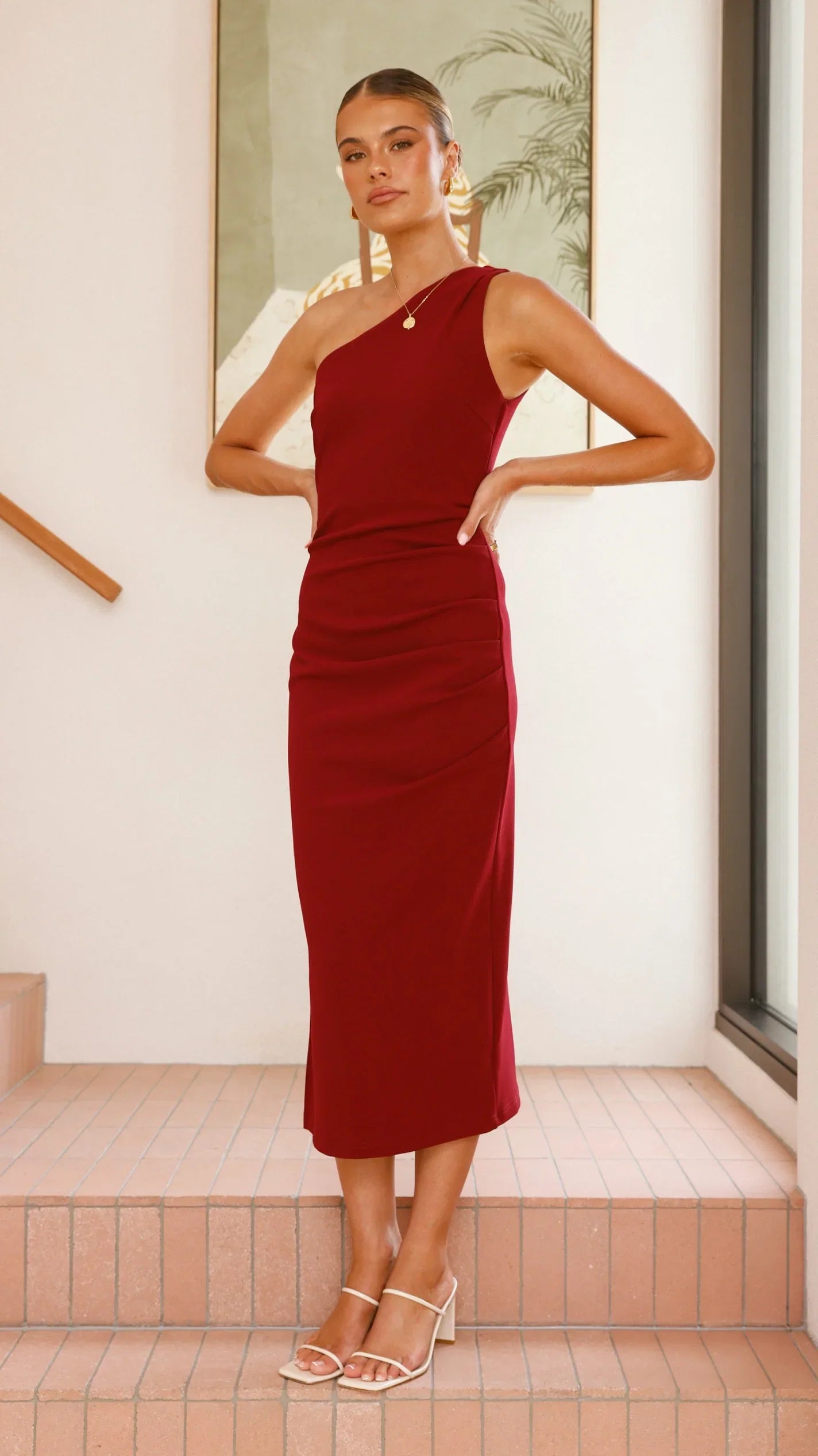 Alaina Midi Dress Wine