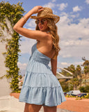 Market Run Halter Neck Chambray Romper