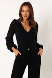 Wander Long Sleeve Bodysuit Black