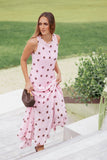 Keani Maxi Dress Pink Polka Dot