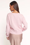 Josey Bow Button Cardigan Light Pink