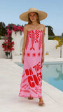 Elidie Maxi Dress Pink Red Tide