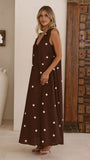 Scout Maxi Dress Chocolate White Polka