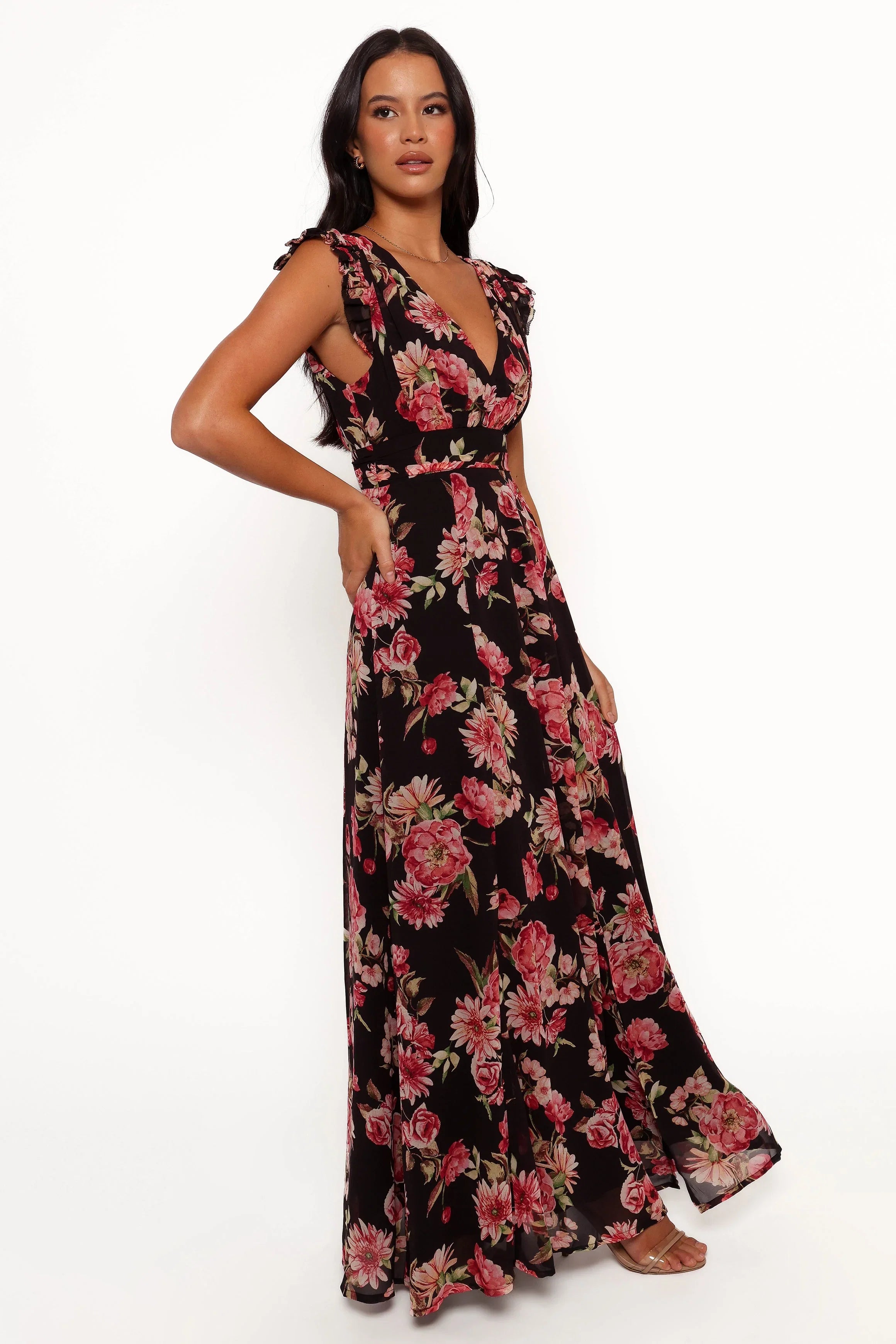 Aldo Maxi Dress Black Floral