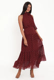 Leona Halterneck Maxi Dress Red Polka Dot