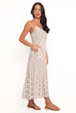 Echo Midi Dress White Pink