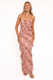 Ciao Ruffles Maxi Dress Pale Pink Floral