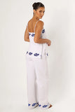 Amalia Pant White Blue