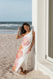 Charlize Maxi Dress White Pink