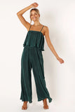 Jillian Plisse Jumpsuit Emerald