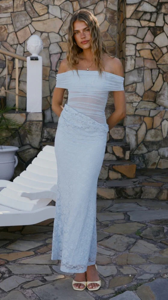 Tiarna Off The Shoulder Maxi Dress Blue
