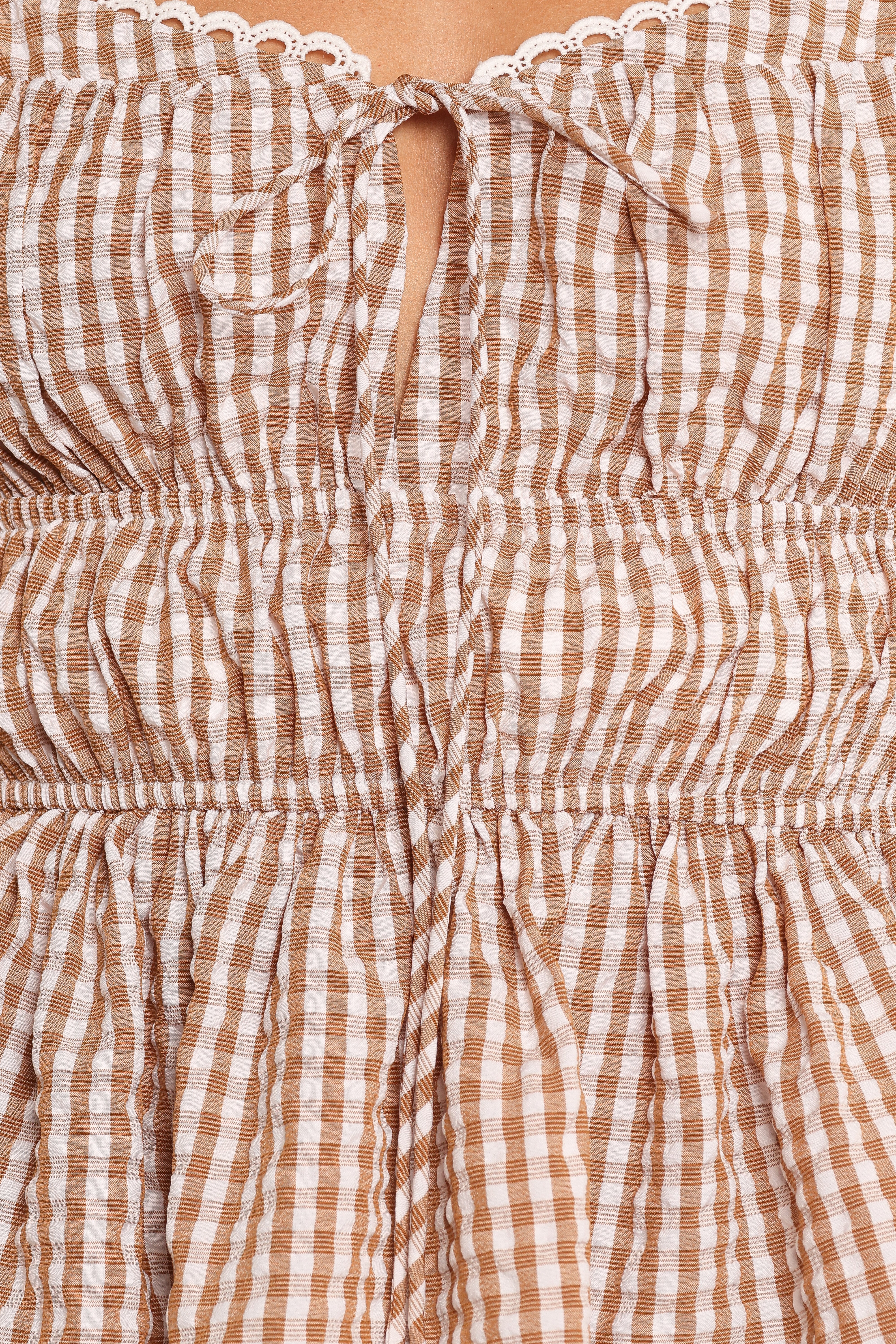 Saphia Top Brown Check
