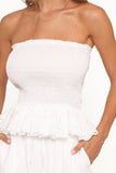 Stori Shirred Top White Broderie