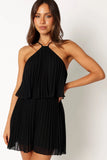 Magnolia Pleat Romper Black