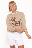Amber Dachshund Sweater Beige