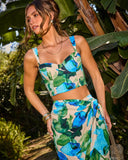 Island Whisper Abstract Print Crop Top