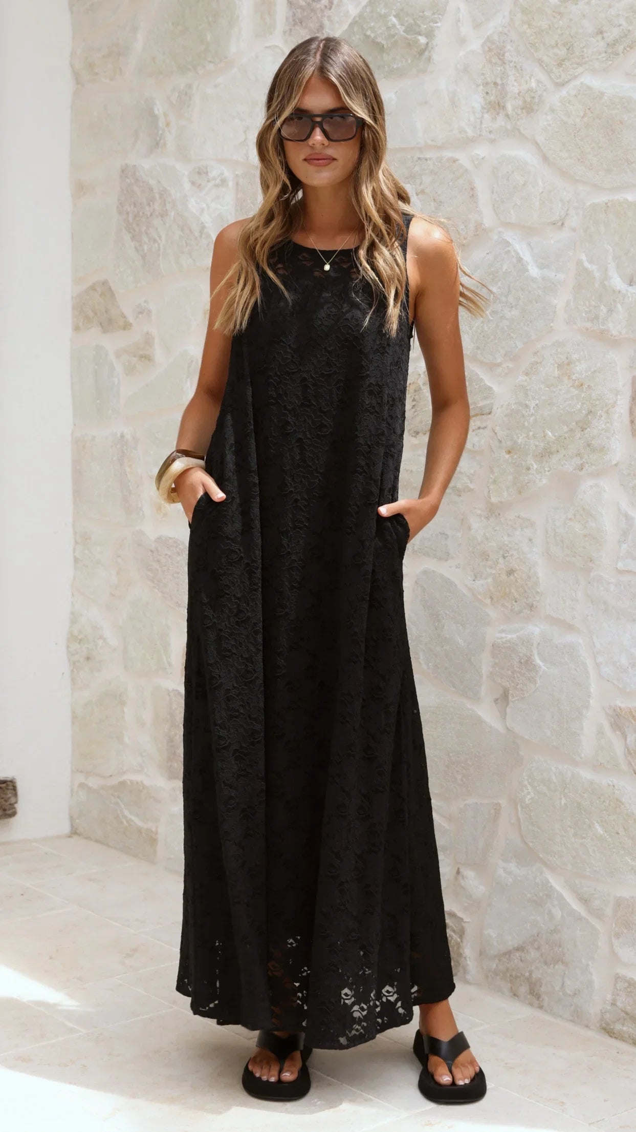 Cerelia Maxi Dress Black Lace