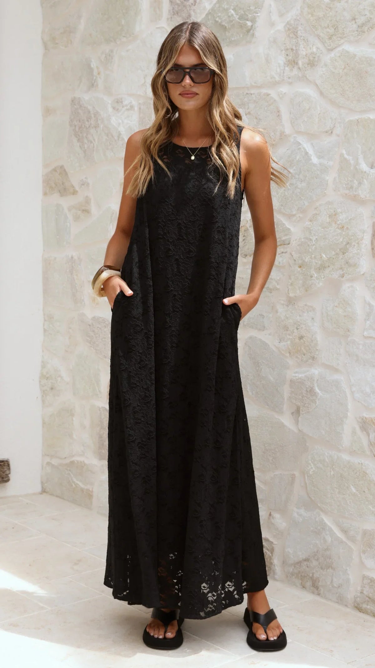 Cerelia Maxi Dress Black Lace