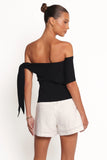 Charama Off Shoulder Knit Top Black