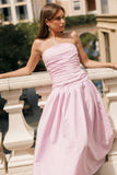 Avalee Strapless Maxi Dress Pink Stripe