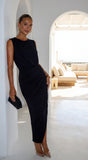 Talyssa Black Wrap Maxi Dress