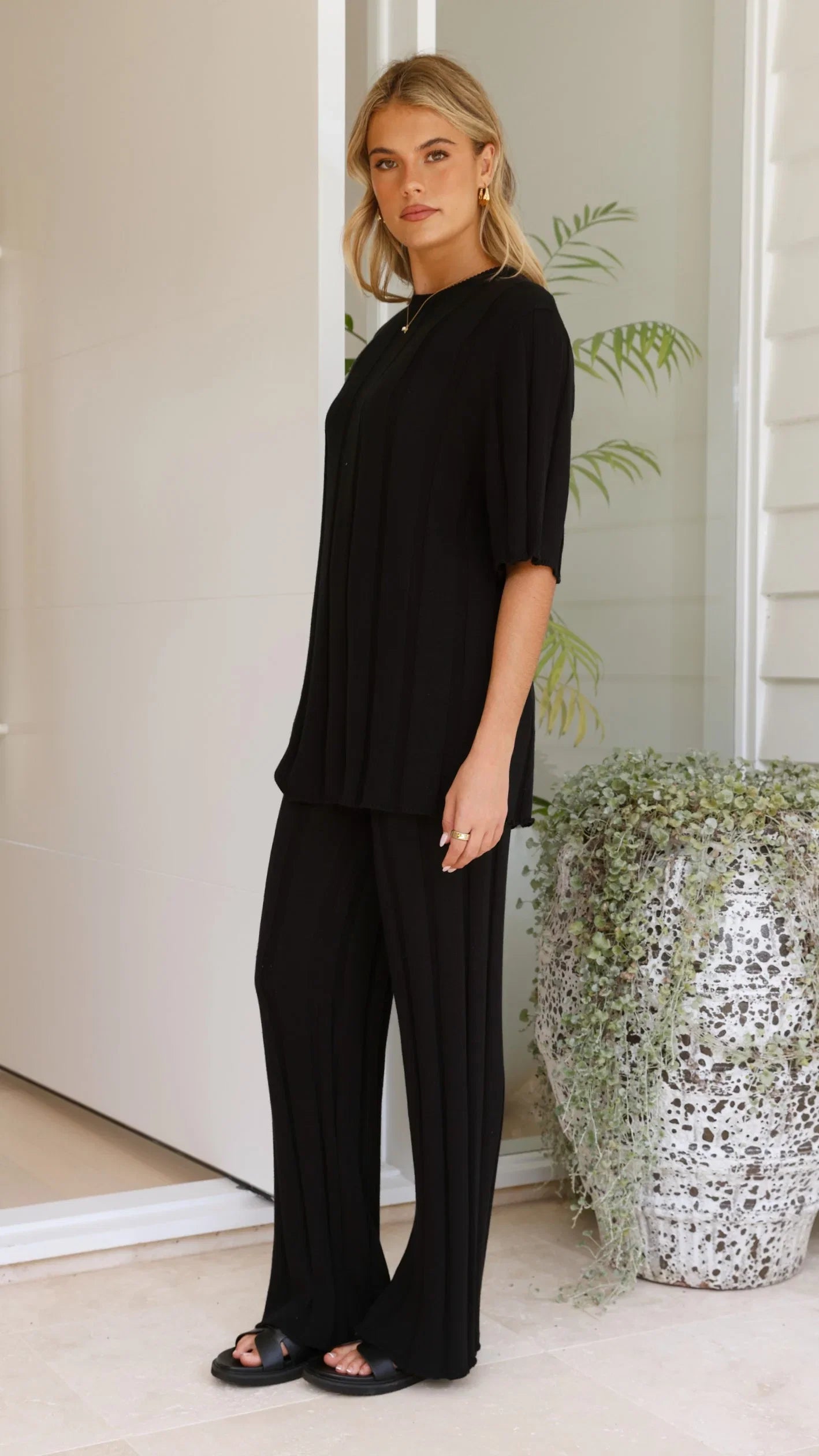 Bayu Knit Top Black