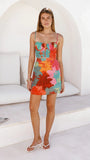 Zarelle Mini Skirt Orange Floral
