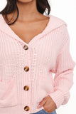 Amelia Oversize Collar Button Cardigan Pink