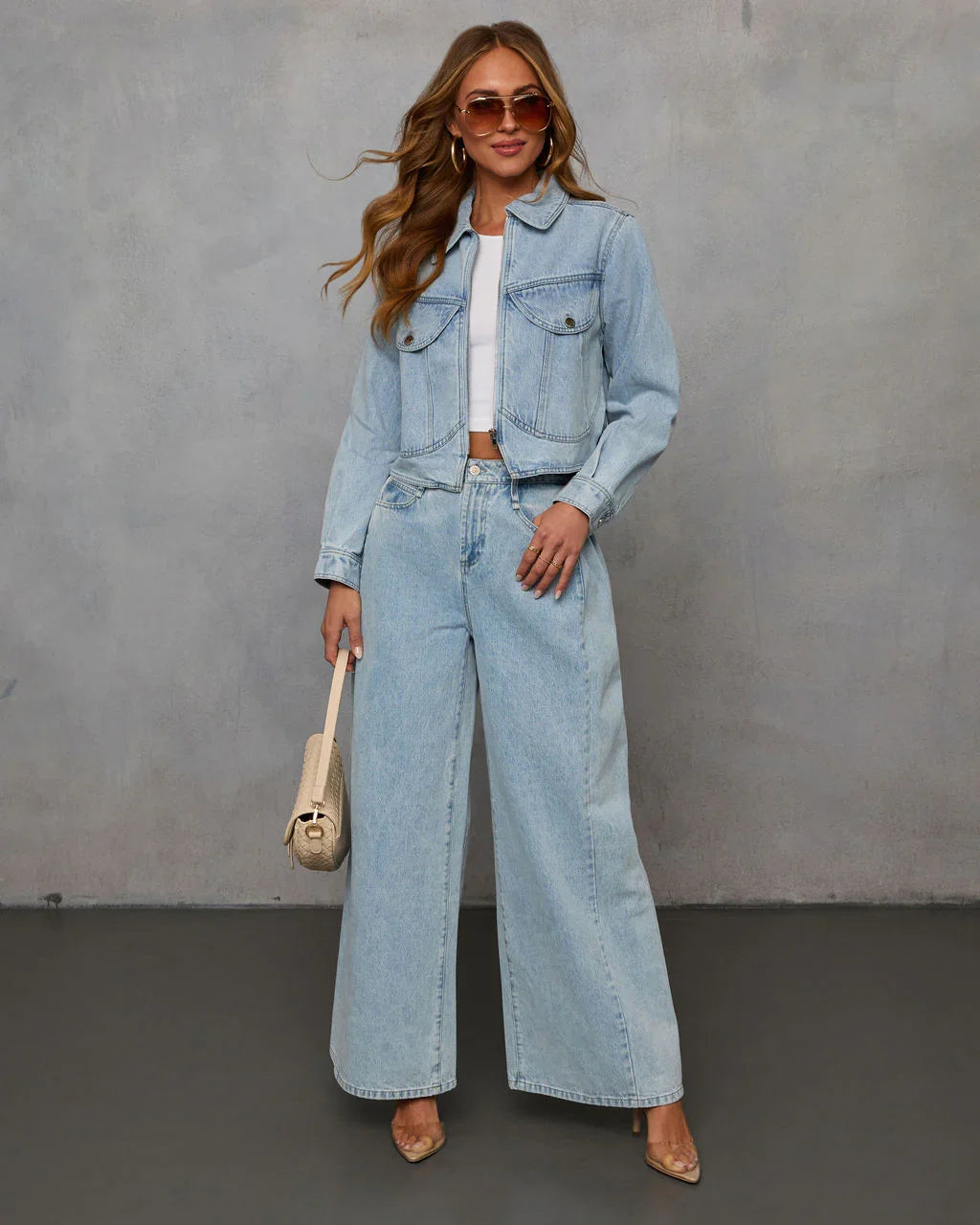 Streamline Curved Hem Denim Jacket
