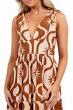 Zora Maxi Dress Tan Print