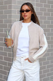 Stripe Me Down Knit Jacket Oat White