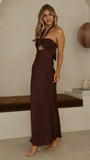 Grace Halter Maxi Dress Chocolate