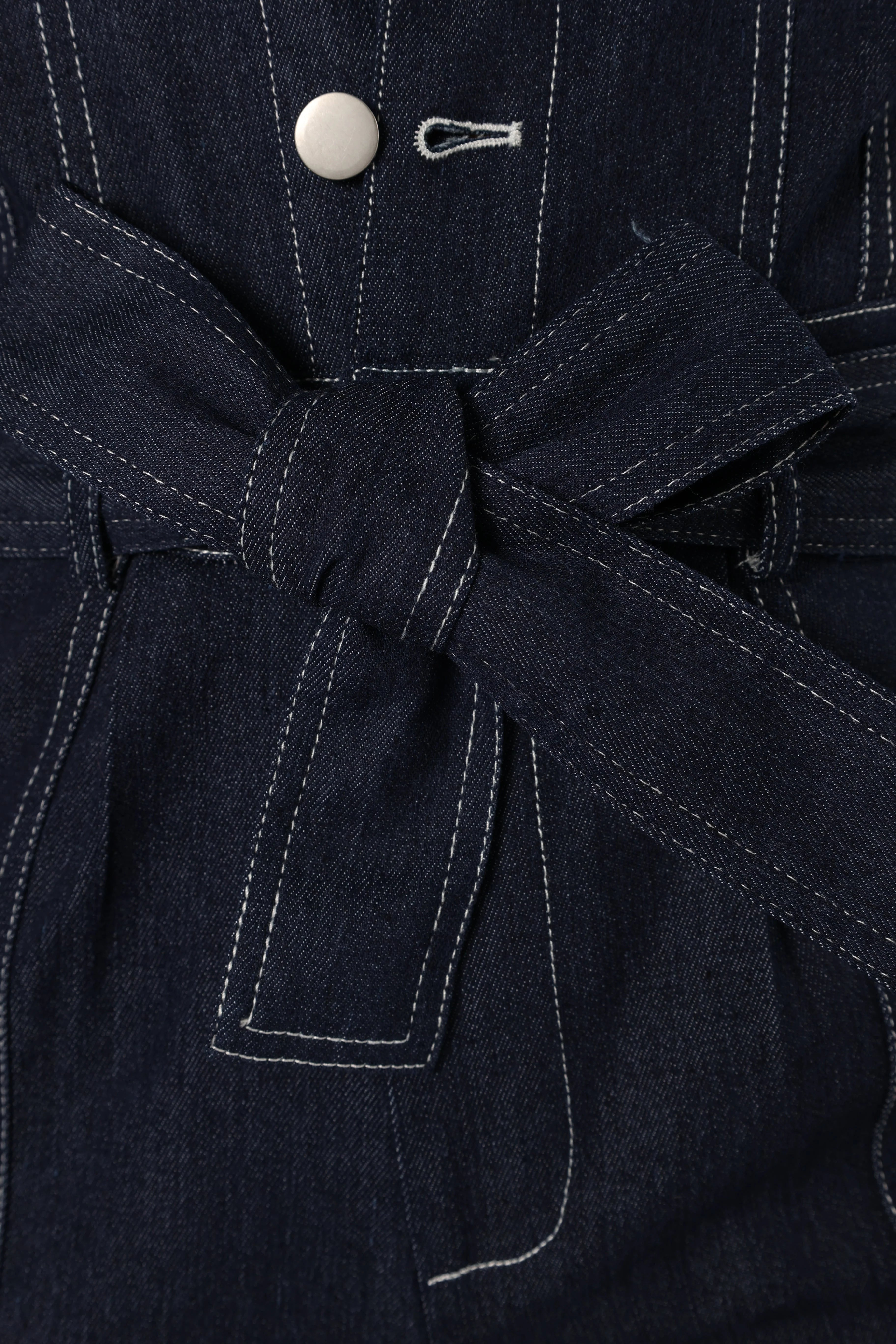 Demi Contrast Stitch Jumpsuit Dark Denim