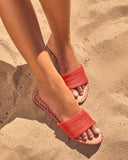 Earth Shine Woven Straw Flat Sandals